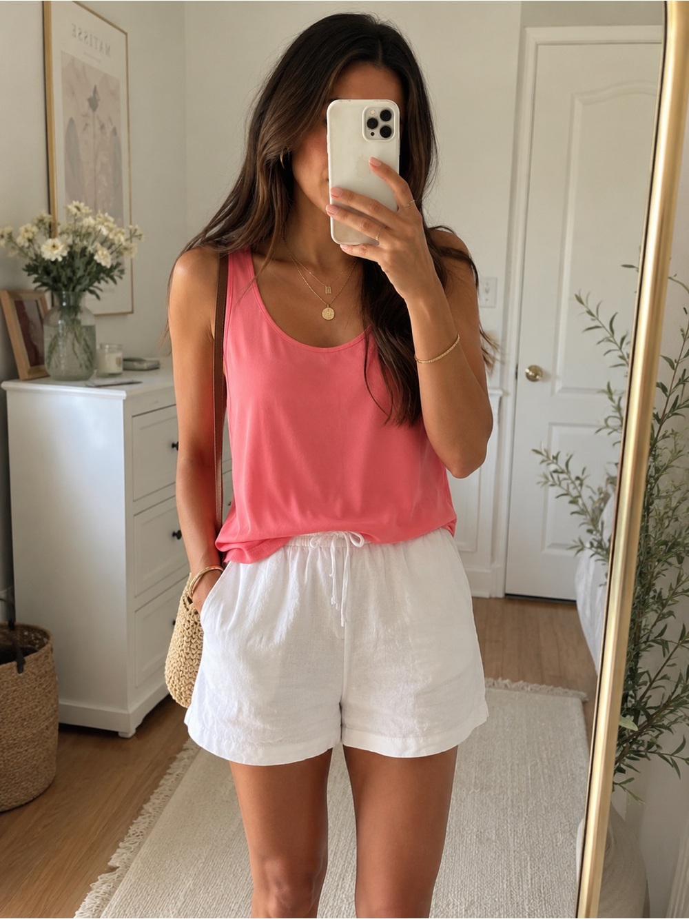 Pink Republic Coral Pink Scoop Neck Tank Top